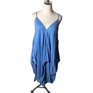 Amber Sakai Dress Women's Size 4 Blue Sleeveless Midi